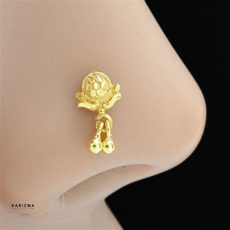 Buy Gold Nose Pins | Gold Nath at best Indian Prices Online – Karizma ...