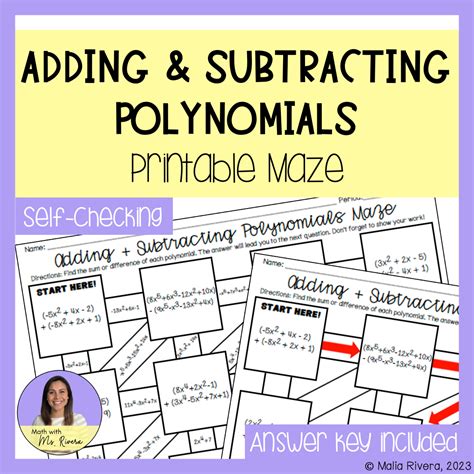 Image result for Subtracting Polynomials Worksheet