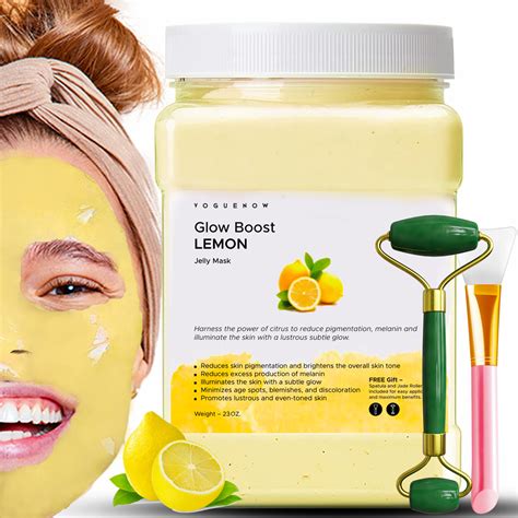 Buy Lemon Jelly Face for Facials - 23 Oz Jar with Free Jade Roller ...