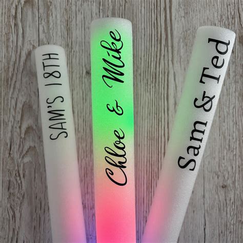 Personalized Foam Glow Sticks, LED Foam Glow Sticks, Light up Sticks ...