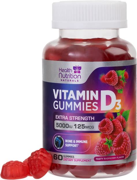 Buy Vitamin D3 Gummies 5,000 IU - Highly Concentrated Vitamin D Gummy to Support Bone Health and ...