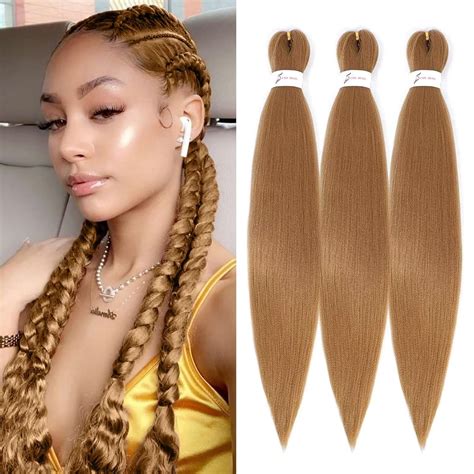 Amazon.com : Pre Stretched Honey Blonde Braiding Hair Extensions for ...