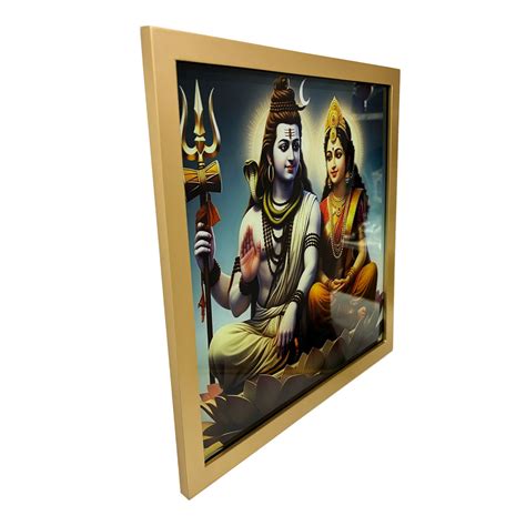 Designer Glass Maa Parvati & Mahadev Wall Decor for Blessings - TH-568