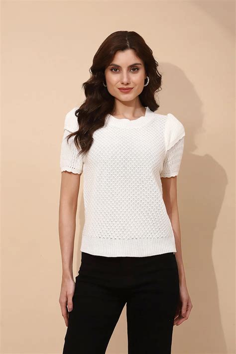 White Viscose Regular Fit Top – Global Republic