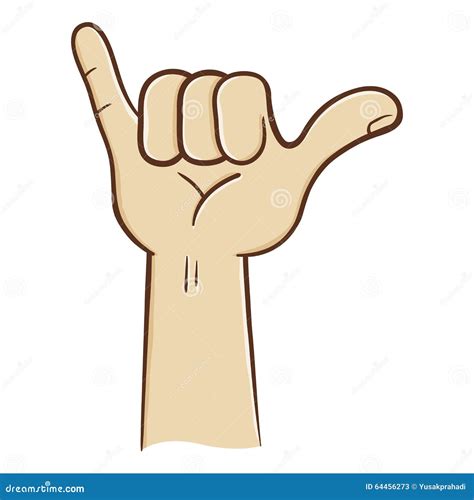 Hang Loose Hand Sign stock vector. Illustration of signal - 64456273