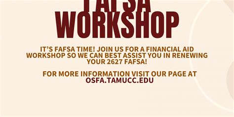 FAFSA Workshop | Events Calendar | Texas A&M University-Corpus Christi