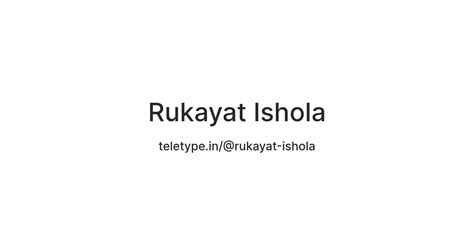 Rukayat Ishola — Teletype