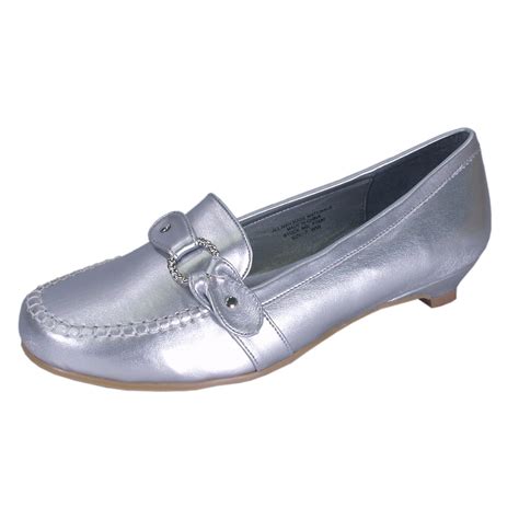 FLORAL Erica (FT0680) Women Extra Wide Width Loafers Silver 10.5 ...