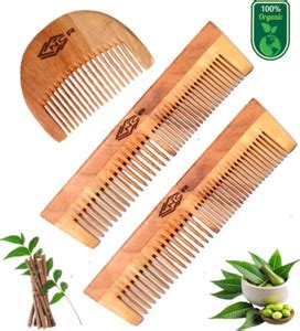 ncr 100%Handmade Organic Neem Wooden Comb Anti- Dandruff L2&MC1 Comb ...