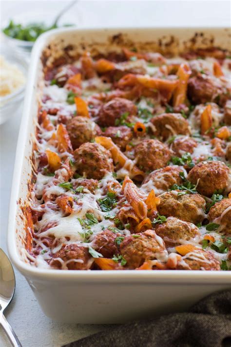 Baked Penne with Meatballs (Dump & Bake Recipe!) - Girl Gone Gourmet