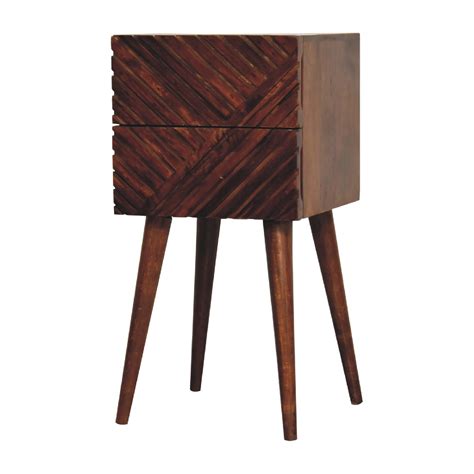 Lille Mini Chestnut Bedside - ArtisanFurniture.in