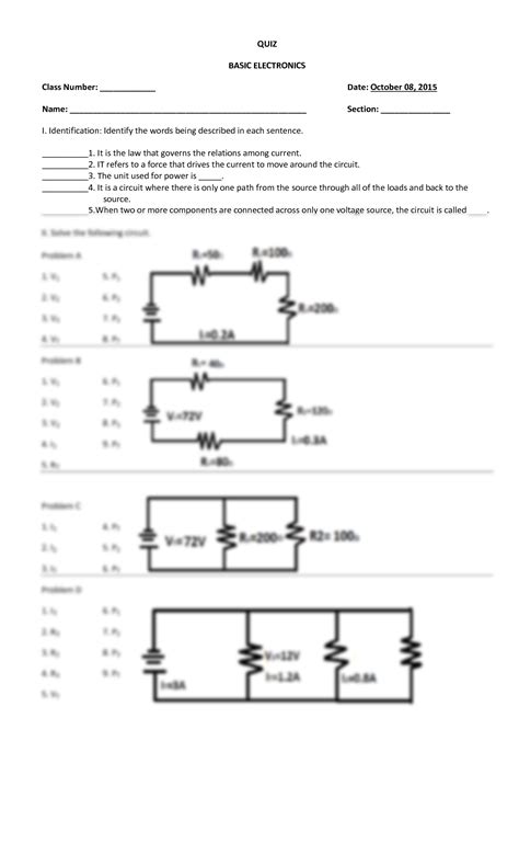 Image result for Basic Electronics Math Quiz