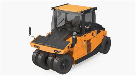 Pneumatic Tyred Roller Compactor Rigged 3D model | 3D Molier International