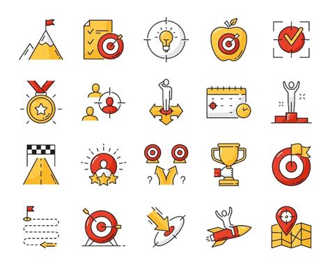 Success goal and target business leadership set | Premium Vector