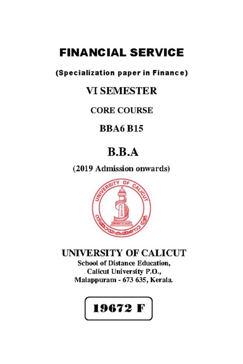 SLM-BBA- Financial Services - FINANCIAL SERVICE (Specialization paper ...