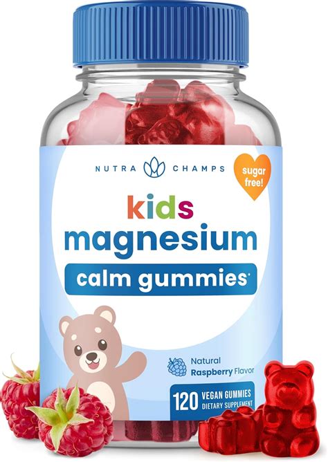 Amazon.com: NutraChamps 120 Kids Magnesium Gummies - Sugar Free Calm ...