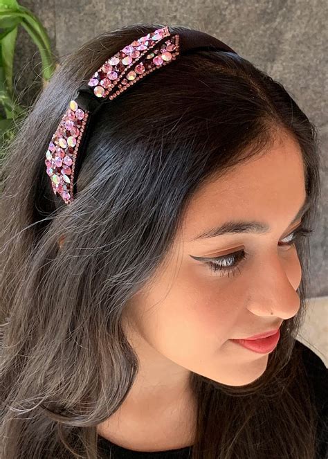 Get Embellished Knotted Bow Mesh Headband at ₹ 749 | LBB Shop