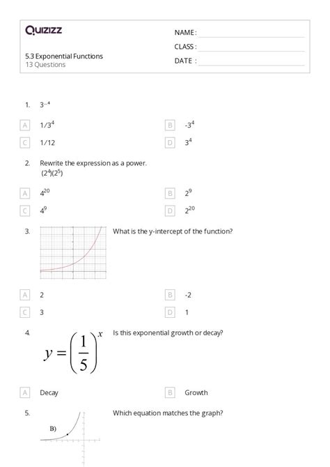 Exponential Function Grade 10 的图像结果