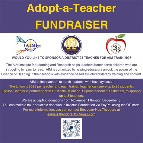 Adopt-A-Teacher Fundraiser | Epsilon Chapter