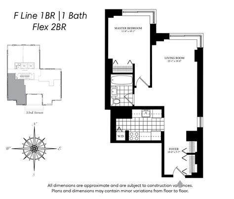 1 BR Floor Plans | Flex 2 — The Magellan, NYC