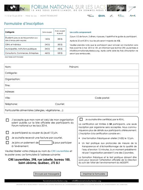 Remplissable En Ligne obvt Formulaire dinscription - obvtca Fax Email ...