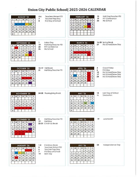 Union City Public Schools OK Calendar 25-26 Revised [PDF] - EduCounty