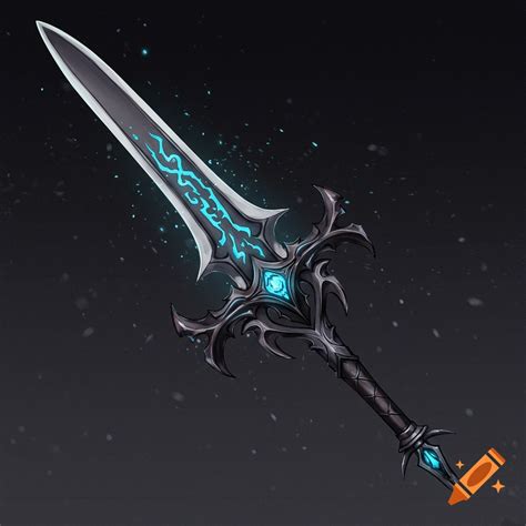 Detailed fantasy longsword with a silver blade and ornate hilt with ...