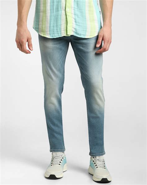Blue Low Rise Washed Skinny Fit Jeans