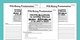 1916 Rising Crossword (teacher made) - Twinkl