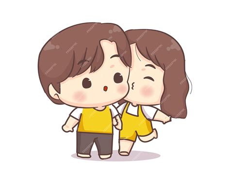 Chibi Anime Couple Kissing