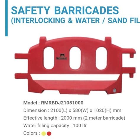 Affordable Water Filled Road Barrier 2100LX580WX1020H Top Supplier in India