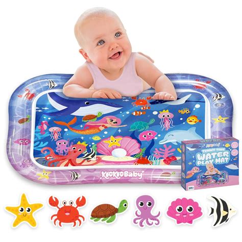 Amazon.com : KooKooBaby Water Tummy Time Mat - Large Sensory Baby Water ...