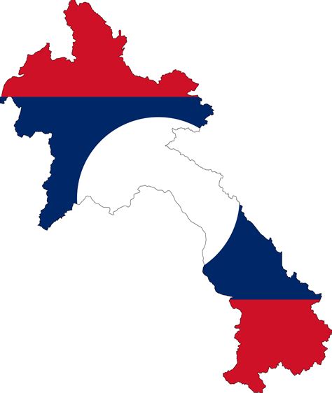 Laos Flag Map - MapSof.net