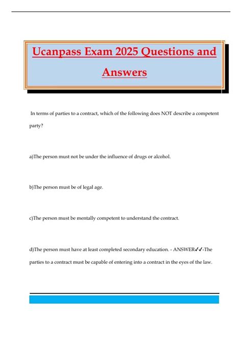 Ucanpass Bundled Exams 2025 Questions and Answers - Stuvia US