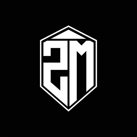 zm logo monogram with emblem shape combination tringle on top design ...