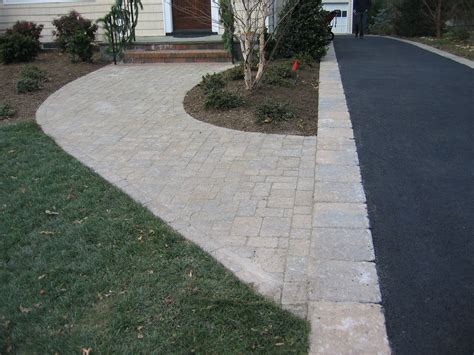 Asphalt Driveway with Paver Border and Walkway