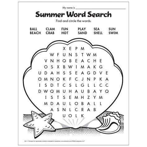 Free Printable Summer Word Search — TREND enterprises, Inc.