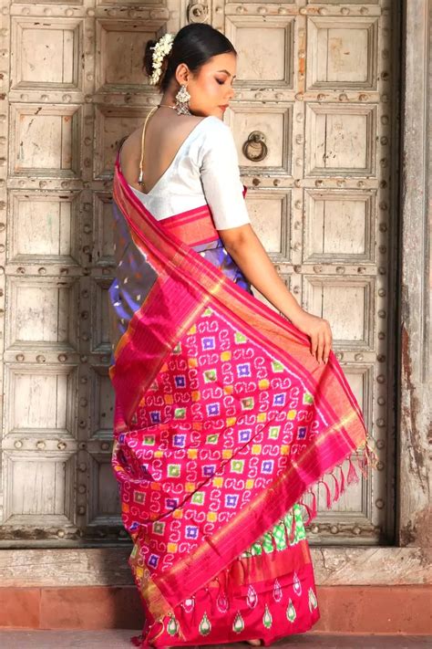 Buy Ikat Pure Silk Sarees Online – House Of Elegance - Style That Inspires