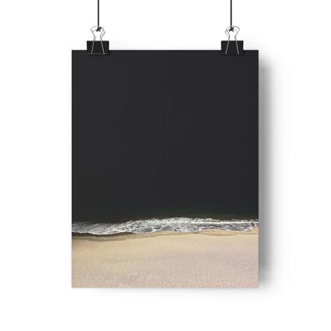 Nighttime Beach Ocean Waves Shot Wall Art Poster — Lanzarote on Canvas