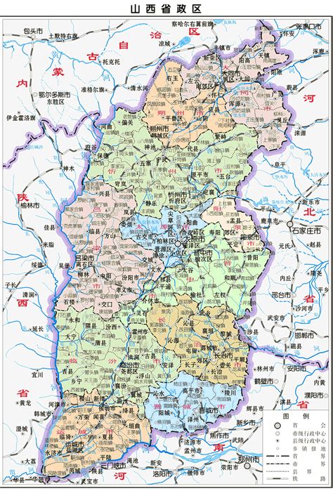 山西省地图,山西行政地图 | 生活 - 山西门户网 Shanxiw.com