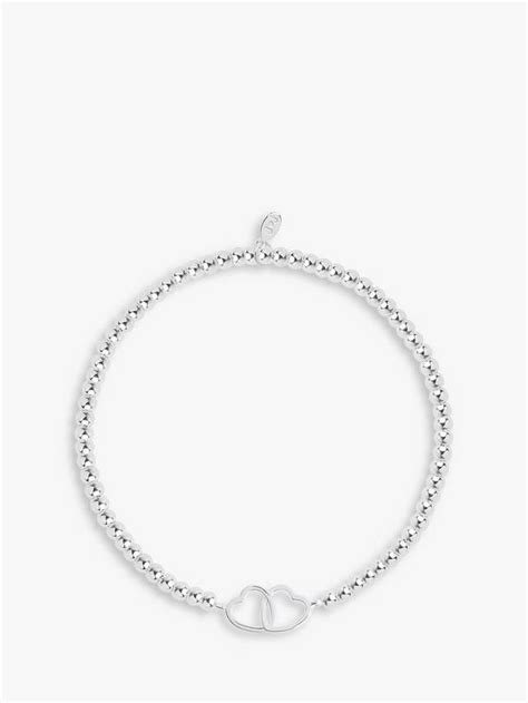 Joma Jewellery Little Friendship Interlock Heart Chain Bracelet, Silver