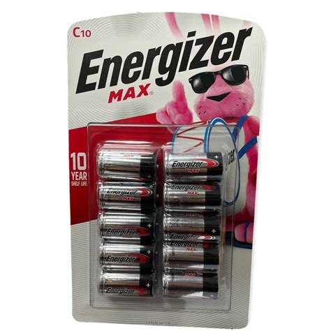Energizer C Batteries, Max C Cell Battery Premium Alkaline, 10 Count ...