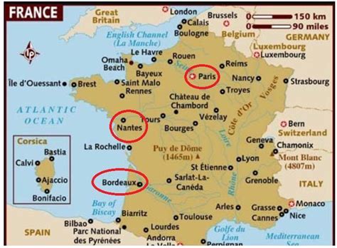 [Best Answer] on the map:- a)A port of France related to slave trade. b ...