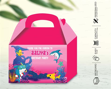 Shark Girl Theme Goodie Return Gift Boxes | Birthday Party Supply ...