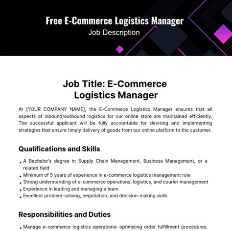 Logistics Manager Resume Template - udlvirtual.esad.edu.br
