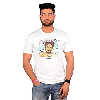 Giftlub Men's Shahrukh Khan Vector Art White Printed Crew Neck Regular ...