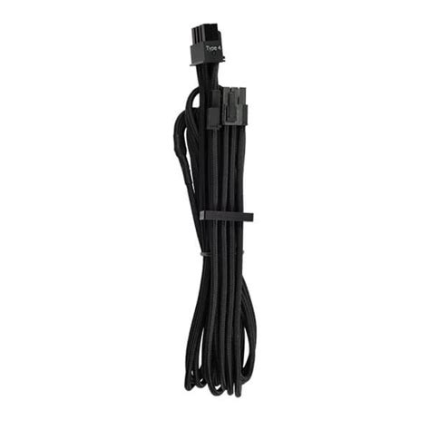 Corsair PCIe Single Connector Sleeved Cables Type 4 Gen 4 | Black