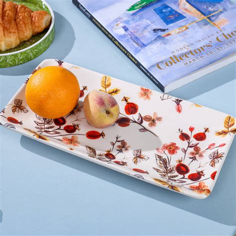 Anaara Floral Printed Ceramic Serving Tray – Amalfiee Ceramics