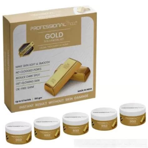 PROFESSIONAL FEEL 24K Gold Facial Kit With 5 in 1 Face Massager (Set of ...
