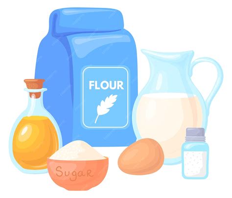 Baking ingredients cartoon icon cooking dessert preparation | Premium ...